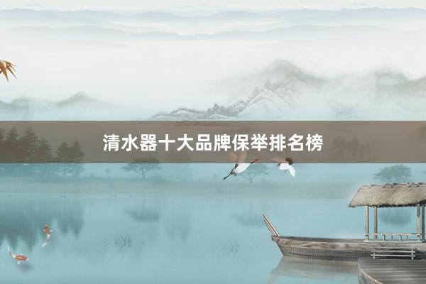 清水器十大品牌保举排名榜