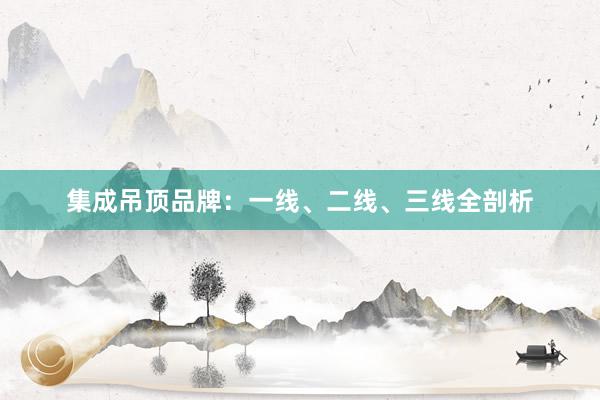 集成吊顶品牌：一线、二线、三线全剖析